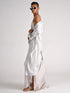 Silk Draped Cross Back Coat silver grey